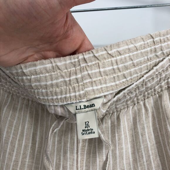 LL Bean 100% Linen Stripe Lounge Pant Womens 12 Petite - Picture 6 of 7